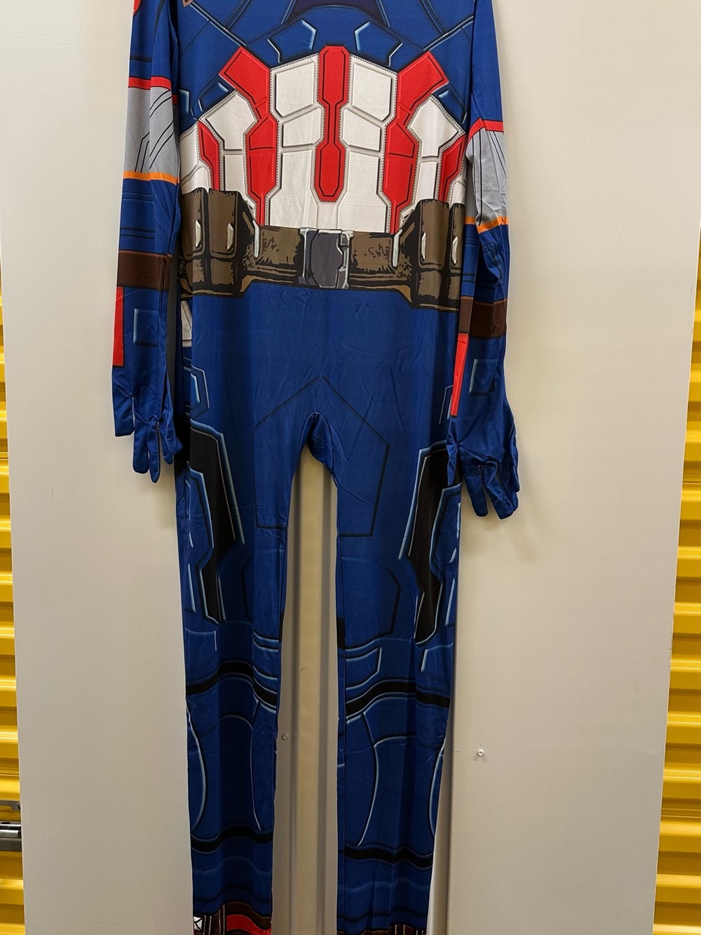 Captain America w/mask Blue Superhero Costume Jumpsuit size XL
